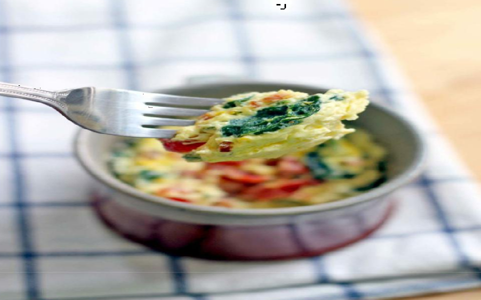 Spinach and Cheddar Microwave Quiche