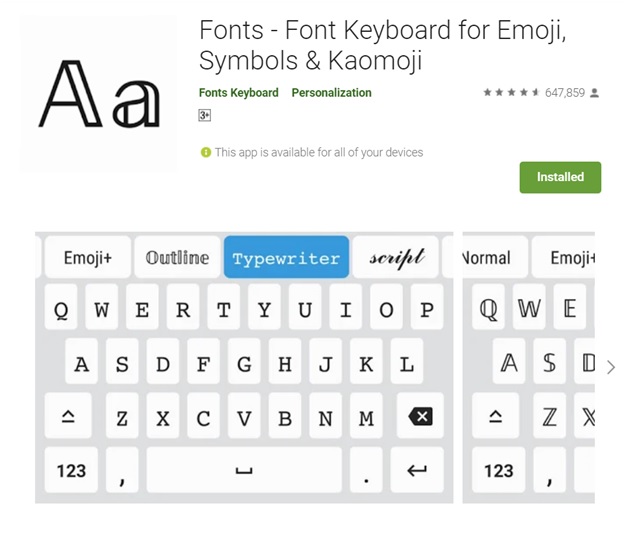 Font Keyboard