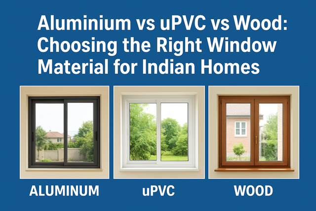 Aluminium vs uPVC vs Wood: Choosing the Right Window Material for Indian Homes Aluminium vs uPVC vs Wood window